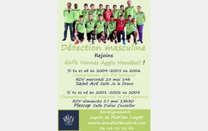 Détection masculine Golfe Vannes Agglo Handball