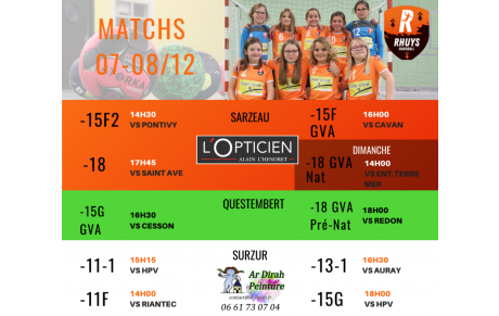 Matchs du WE
