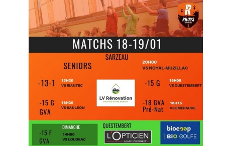 Matchs du WE
