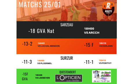 Matchs du WE