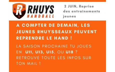 Reprise des entrainements jeunes