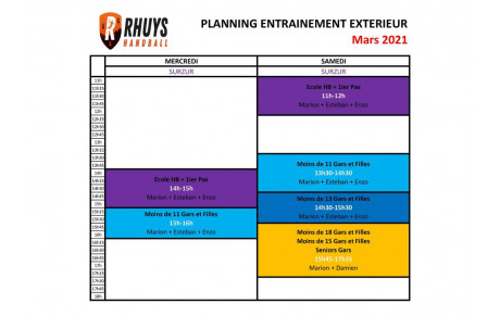 Entrainements en extérieur