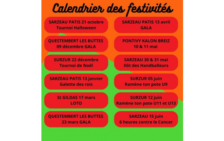 Calendrier des festivités